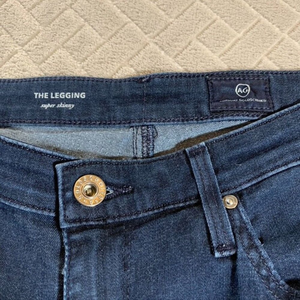 Adriano Goldschmied Womens 29 Denim Jeans Blue Skinny Legging Dark Wash Stretch - Picture 5 of 12